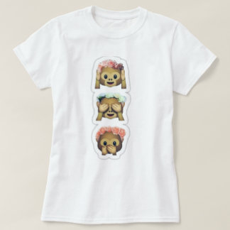Floral Monkey Emojis T-shirt