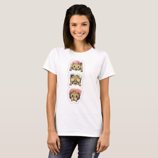 Floral Monkey Emojis T-shirt (Voorkant volledig)