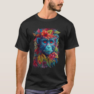 Floral Monkey Spring Natuur Monkey Chinees Zodiac T-shirt