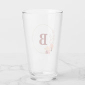 Floral Monogram 16 oz. Glazen beker (Achterkant)