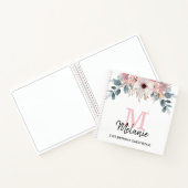 Floral Monogram 21e Verjaardagsfeestje Gastenboek Notitieboek (Binnen)