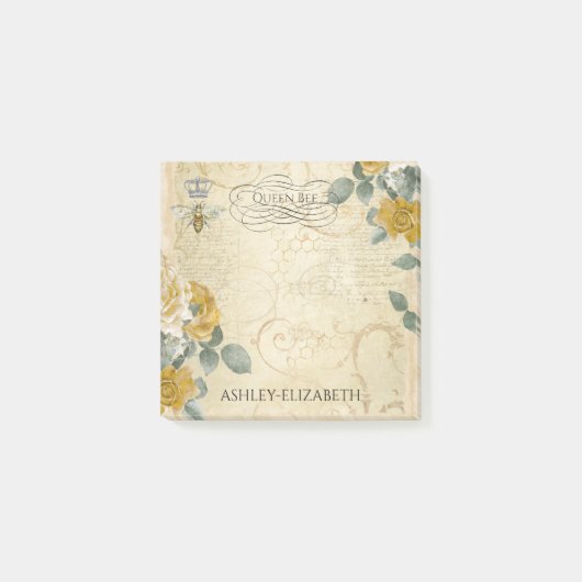 Floral monogram 3x3 Roos Post-it® Notes (Voorkant)