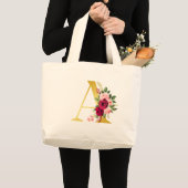 Floral Monogram A Canvas tas (Voorkant (product))