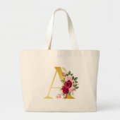 Floral Monogram A Canvas tas (Voorkant)