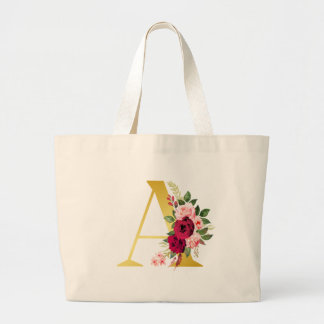 Floral Monogram A Canvas tas