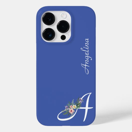 Floral Monogram A Pensioen Case-Mate iPhone Case (Achterkant)
