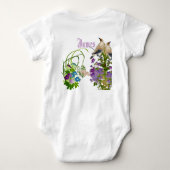 Floral monogram aangepast aan de Waterverf Funky B Romper (Achterkant)