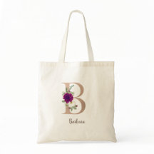 Floral Monogram Aangepaste naam-letter B