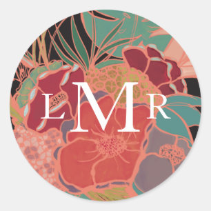 Floral Monogram - Aangepersonaliseerde stickers