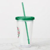 Floral Monogram Acryl Drinkbeker (Links)