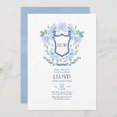 Floral Monogram Afstuderen Kaart (Voorkant / Achterkant)