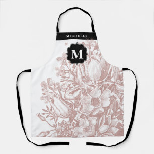 Floral Monogram Apron  Schort