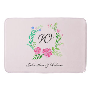 Floral Monogram Badmat