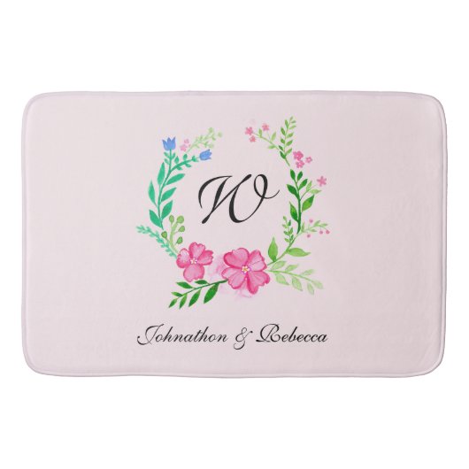 Floral Monogram Badmat (Voorkant)