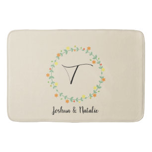 Floral Monogram Badmat
