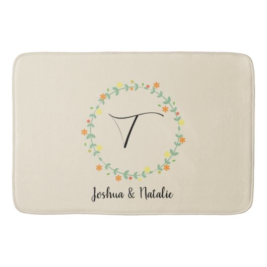 Floral Monogram Badmat (Voorkant)