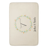 Floral Monogram Badmat (Voorkant Verticaal)