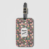  Floral | Monogram Bagagelabel (Voorkant (verticaal))