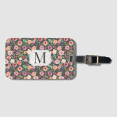  Floral | Monogram Bagagelabel (Voorkant (horizontaal))