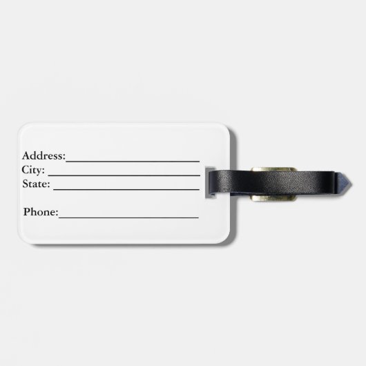 Floral Monogram Bagagelabel (Achterkant horizontaal)