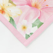 Floral Monogram Botanisch Blush Roze Baby Girl Fleece Deken (Hoek)