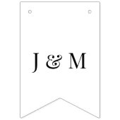 Floral Monogram Botanisch Script Paarse bruiloft Vlaggetjes (Eerste vlag)