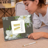 Floral Monogram Botanische Aangepaste Notitieboek