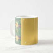Floral Monogram Brass-like Porcelain Coffee Mok (Voorkant links)