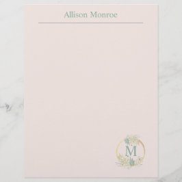 Floral Monogram Briefhoofd