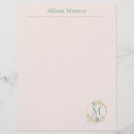 Floral Monogram Briefhoofd