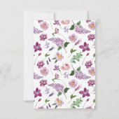 Floral Monogram bruiloft RSVP Kaartje (Achterkant)