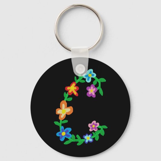 Floral Monogram "C" Sleutelhanger (Voorkant)