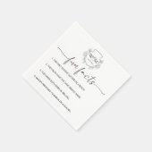 Floral Monogram Calligraphy Fun Facts Wedding Servet (Hoek)