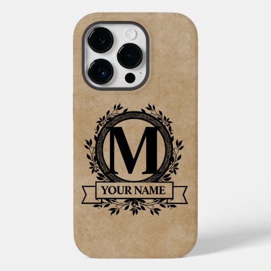 Floral Monogram Case-Mate iPhone Case (Achterkant)