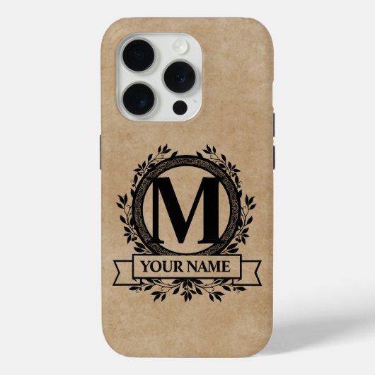 Floral Monogram Case-Mate iPhone Case (Achterkant)