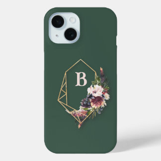 Floral Monogram iPhone 15 Case