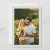 Floral monogram chic Qr code foto groen bruiloft Kaart (Achterkant)