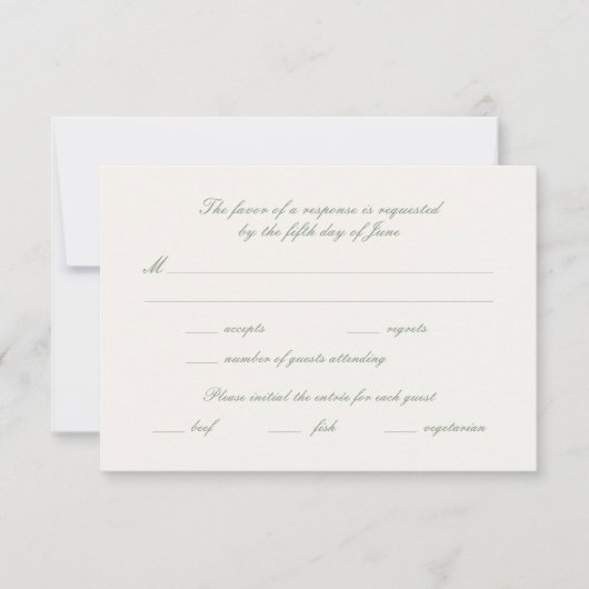 Floral Monogram Cottage Garden Wedding RSVP Kaartje (Voorkant)