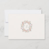 Floral Monogram Cottage Garden Wedding RSVP Kaartje (Achterkant)