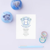 Floral Monogram Crest Couples Shower Uitnodiging Flyer (Enkel)