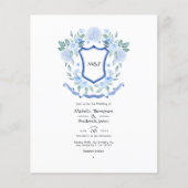 Floral Monogram Crest Couples Shower Uitnodiging Flyer (Voorkant)