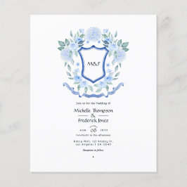 Floral Monogram Crest Couples Shower Uitnodiging Flyer