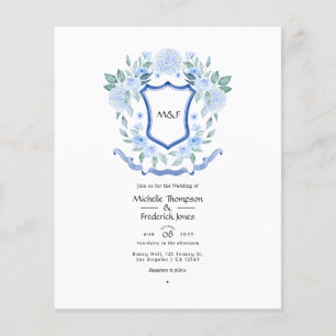 Floral Monogram Crest Couples Shower Uitnodiging Flyer
