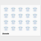 Floral Monogram Crest Ronde Sticker (Vel)