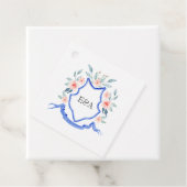 Floral Monogram Crest Wedding Bedankjes Labels (In situ)