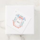 Floral Monogram Crest Wedding Bedankjes Labels (In situ)