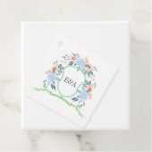 Floral Monogram Crest Wedding Bedankjes Labels (In situ)