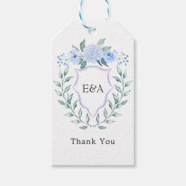 Floral Monogram Crest Wedding Cadeaulabel