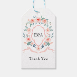 Floral Monogram Crest Wedding Cadeaulabel