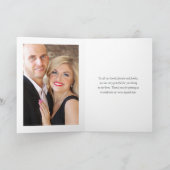 Floral Monogram Crest Wedding Crest Foto Bedankkaart (Binnen)